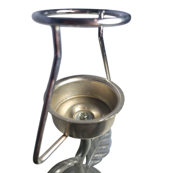 Tealight Candlestick Holder with Frosted Glass Shade - Leaf - Picture 4 of 7